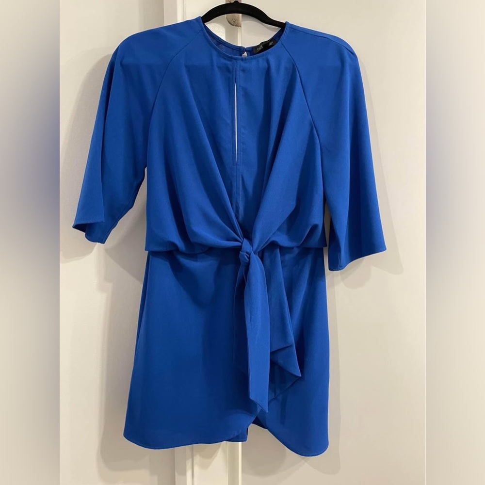 Topshop Blue Off the Shoulder Sheath Mini Dress